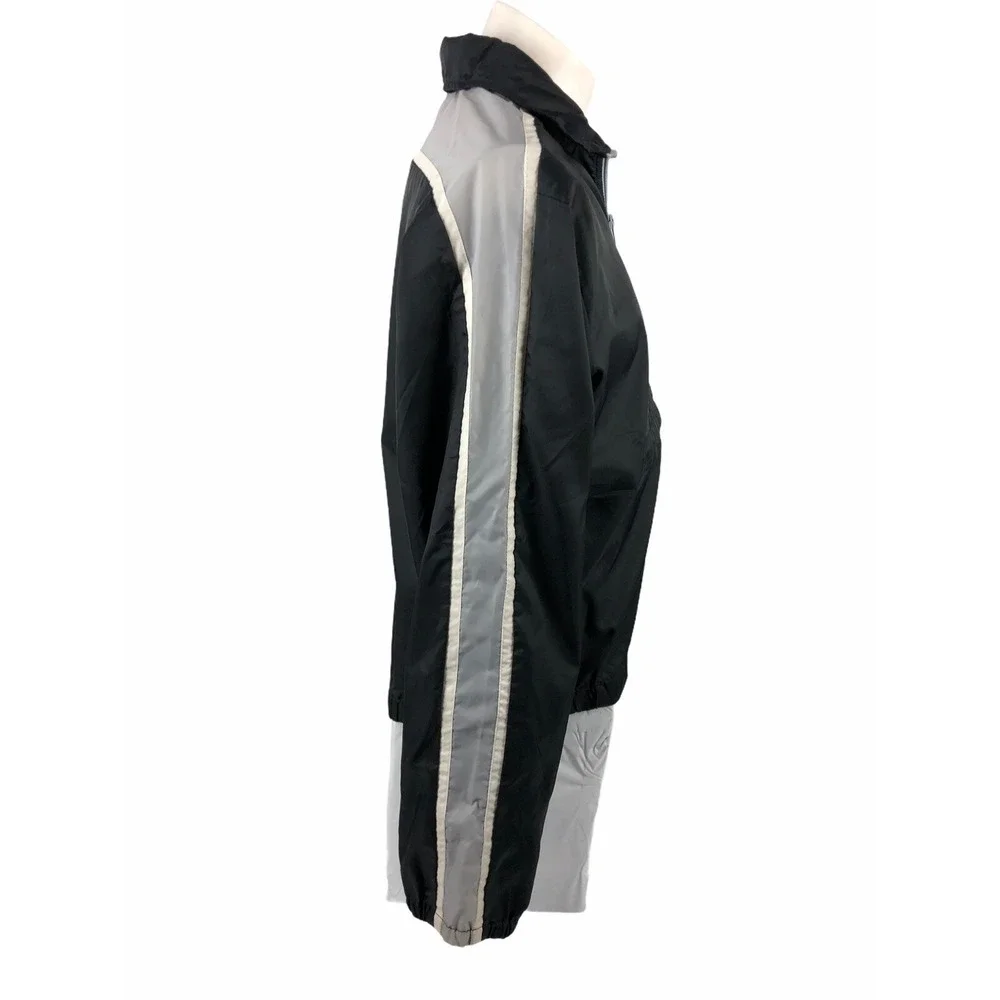 Nike Mens Small Windbreaker Anorak Nylon Black Gray Vintage 1/2 Zip 80s Rare